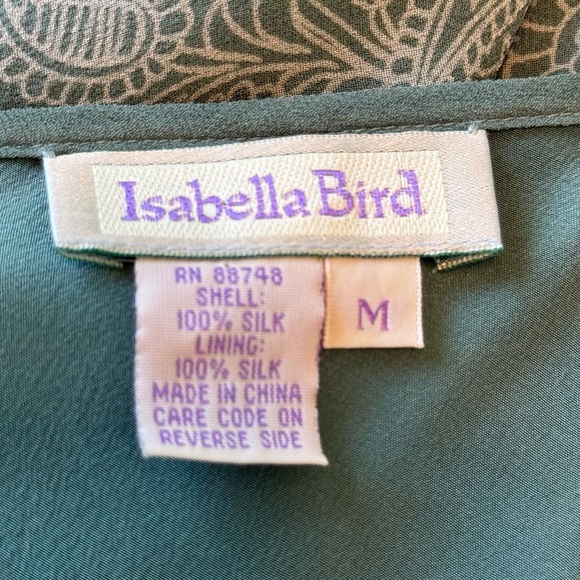 NEW Isabella Bird 100% SILK Teal Floral Print Maxi Dress size M - Picture 9 of 9